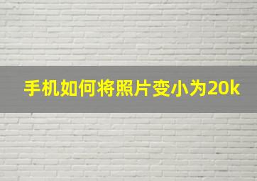 手机如何将照片变小为20k