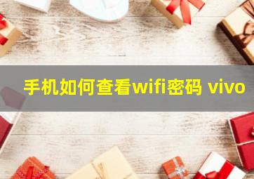 手机如何查看wifi密码 vivo