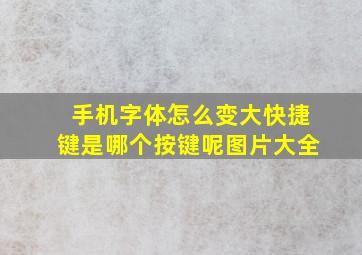 手机字体怎么变大快捷键是哪个按键呢图片大全