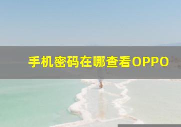 手机密码在哪查看OPPO