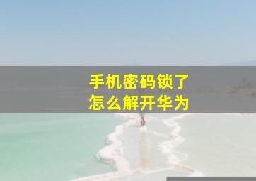 手机密码锁了怎么解开华为