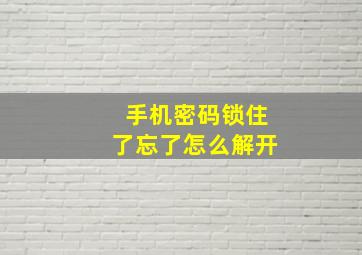 手机密码锁住了忘了怎么解开