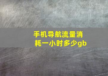 手机导航流量消耗一小时多少gb