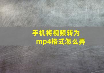 手机将视频转为mp4格式怎么弄