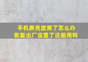 手机屏亮度黑了怎么办恢复出厂设置了还能用吗