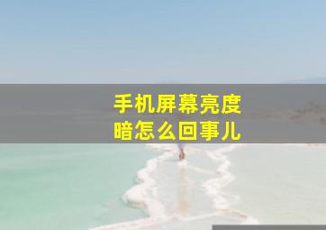 手机屏幕亮度暗怎么回事儿