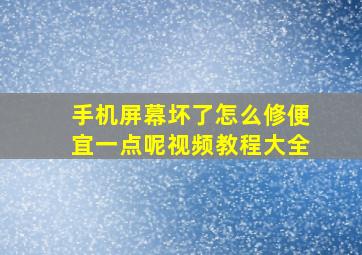 手机屏幕坏了怎么修便宜一点呢视频教程大全