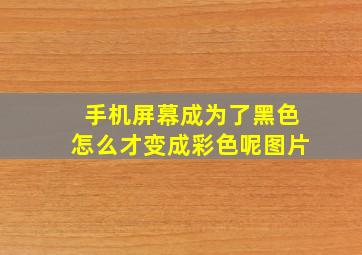 手机屏幕成为了黑色怎么才变成彩色呢图片