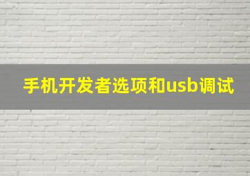 手机开发者选项和usb调试