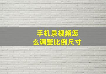 手机录视频怎么调整比例尺寸