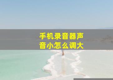 手机录音器声音小怎么调大