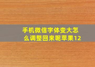 手机微信字体变大怎么调整回来呢苹果12