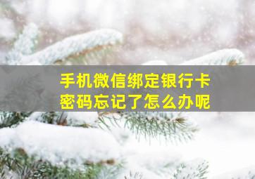 手机微信绑定银行卡密码忘记了怎么办呢