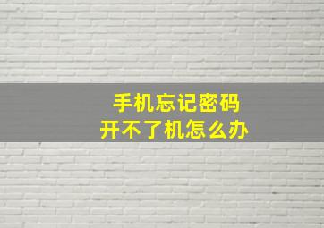 手机忘记密码开不了机怎么办