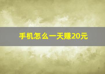 手机怎么一天赚20元