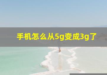 手机怎么从5g变成3g了