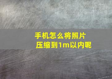 手机怎么将照片压缩到1m以内呢