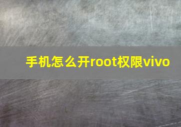 手机怎么开root权限vivo