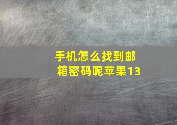 手机怎么找到邮箱密码呢苹果13