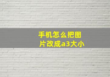 手机怎么把图片改成a3大小