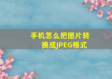 手机怎么把图片转换成JPEG格式