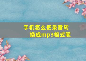 手机怎么把录音转换成mp3格式呢