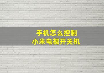 手机怎么控制小米电视开关机