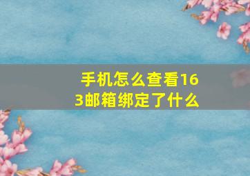 手机怎么查看163邮箱绑定了什么