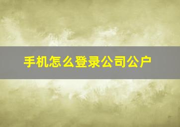 手机怎么登录公司公户