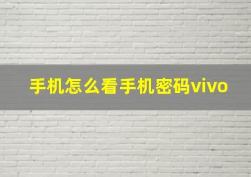 手机怎么看手机密码vivo