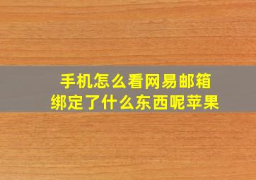 手机怎么看网易邮箱绑定了什么东西呢苹果