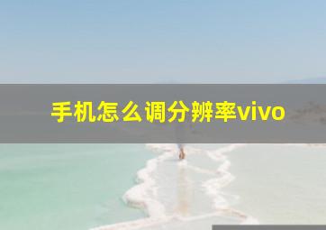 手机怎么调分辨率vivo