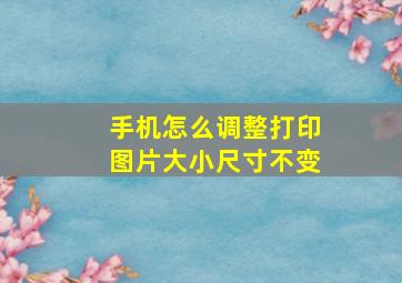 手机怎么调整打印图片大小尺寸不变