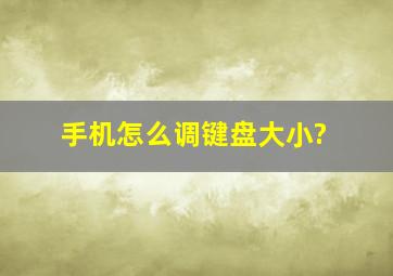 手机怎么调键盘大小?