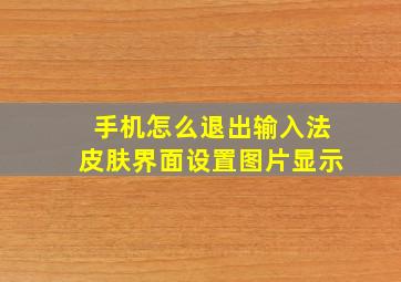 手机怎么退出输入法皮肤界面设置图片显示