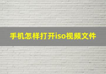 手机怎样打开iso视频文件