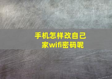 手机怎样改自己家wifi密码呢