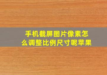 手机截屏图片像素怎么调整比例尺寸呢苹果