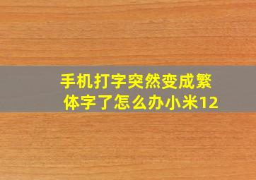 手机打字突然变成繁体字了怎么办小米12