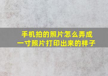 手机拍的照片怎么弄成一寸照片打印出来的样子