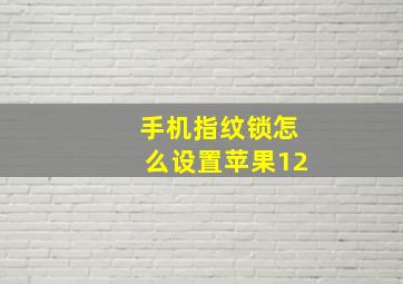 手机指纹锁怎么设置苹果12