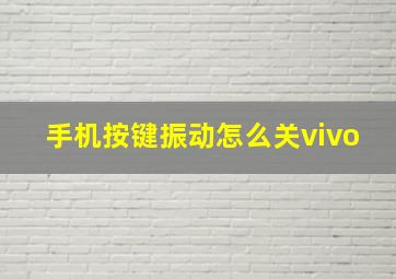 手机按键振动怎么关vivo