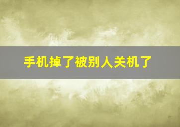 手机掉了被别人关机了