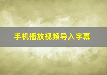 手机播放视频导入字幕