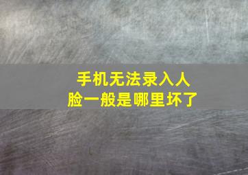 手机无法录入人脸一般是哪里坏了