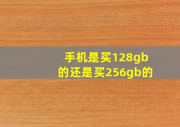 手机是买128gb的还是买256gb的