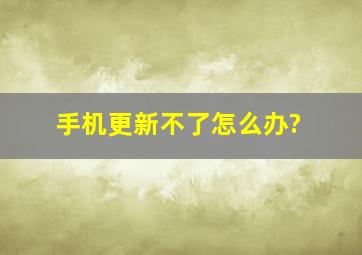 手机更新不了怎么办?