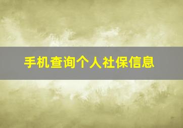 手机查询个人社保信息