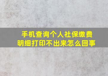 手机查询个人社保缴费明细打印不出来怎么回事