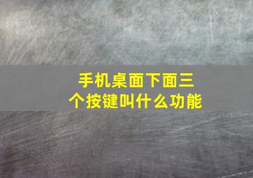 手机桌面下面三个按键叫什么功能